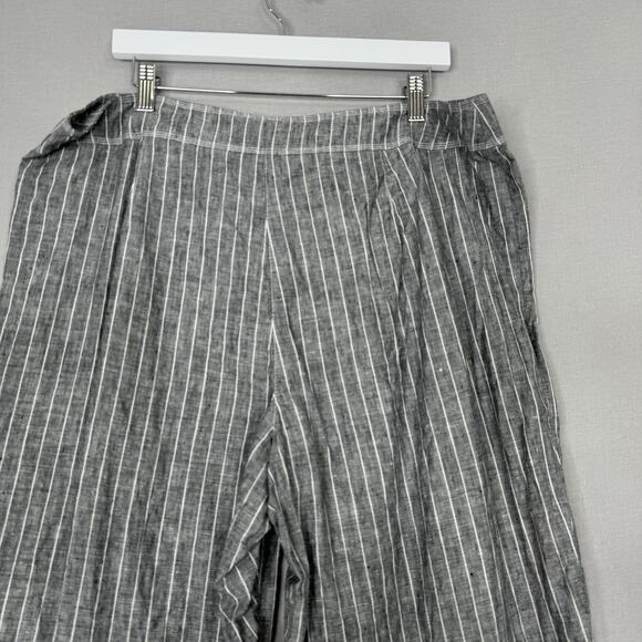 Gerry Weber Womens Pants 18 Blue 100% Linen Striped Trouser Beachy Nautical - Picture 8 of 14